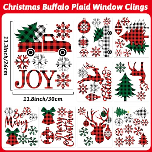 Large Size Hello Winter Window Clings for Christmas Snowflake Decoration Xmas Windows Decals Snowman Window Stickers for Showcase Home Decor Merry Christmas Party Supplies