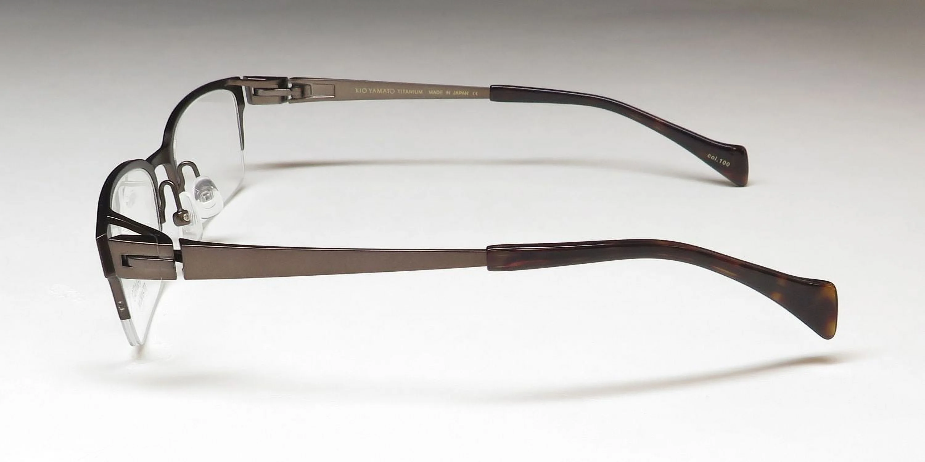 KIO YAMATO KT-408 TITANIUM METAL HALF-RIMLESS DESIGNER EYEGLASS FRAME/GLASSES