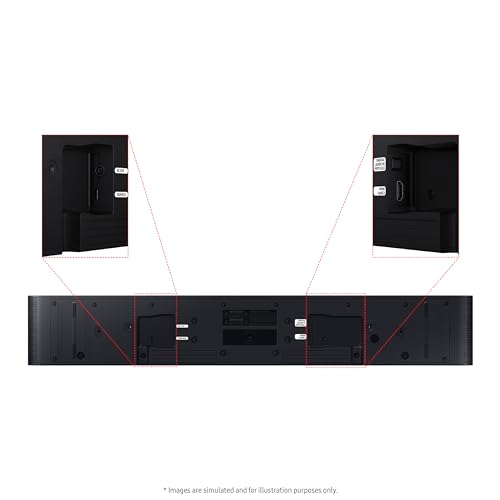 SAMSUNG HW-S50B/ZA 3.0ch All-in-One Soundbar w/Dolby 5.1, DTS Virtual:X, Q Symphony, Built in Center Speaker, Adaptive Sound Lite, Bluetooth Multi Connection, 2022 Black
