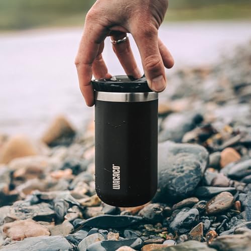 WACACO Octaroma Classico Vacuum Insulated Coffee Mug, Double-wall Stainless Steel Travel Tumbler With Drinking Lid, 6 fl oz (180ml), Carmine Red