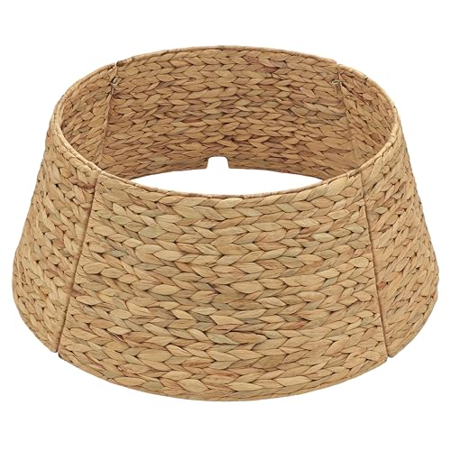 CENBOSS Rattan Christmas Tree Collar, Wicker Tree Skirt & Stand Base Cover (Brown Wash, 24 inch)