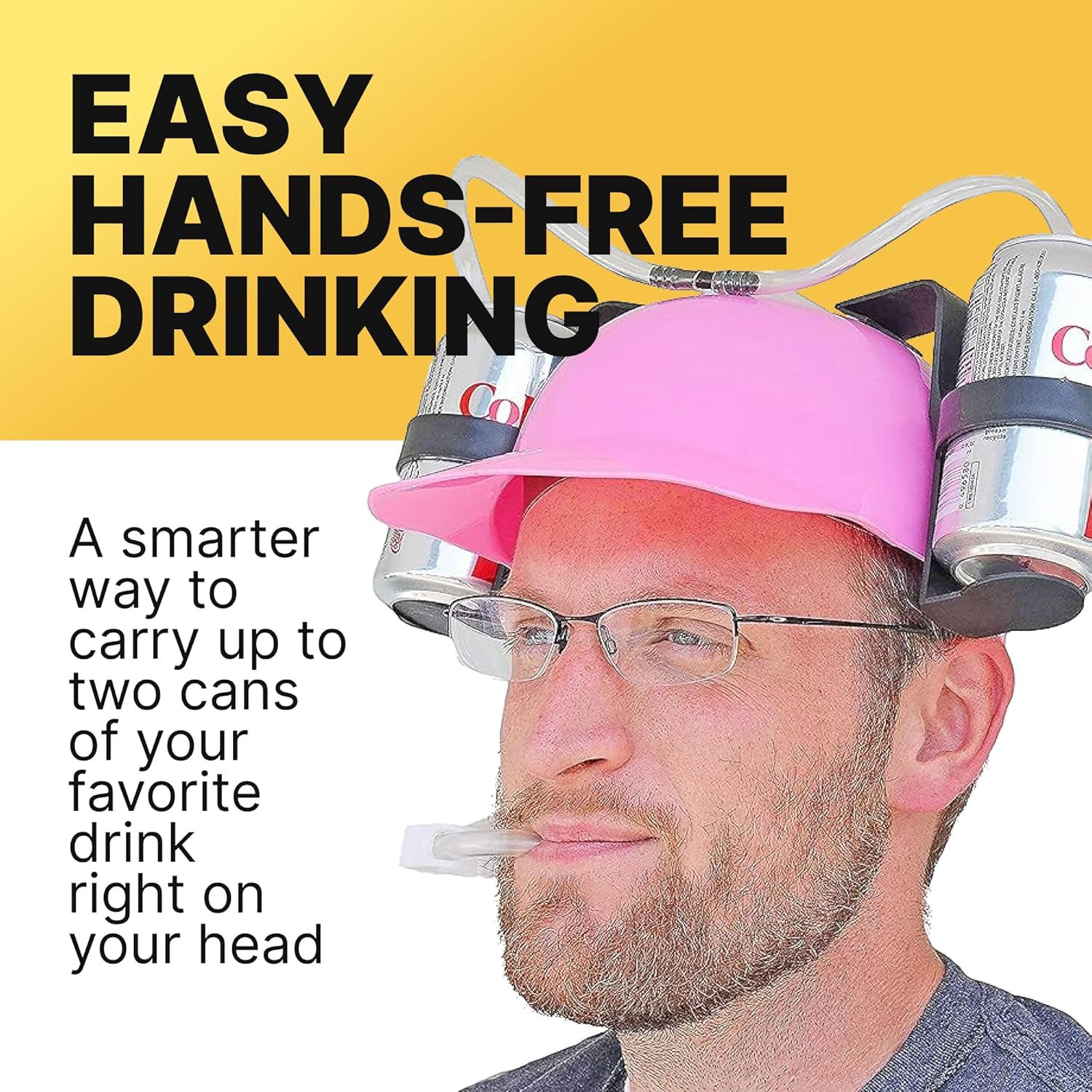 Fairly Odd Novelties Beer Soda Guzzler Helmet Drinking Party Hat, Pink