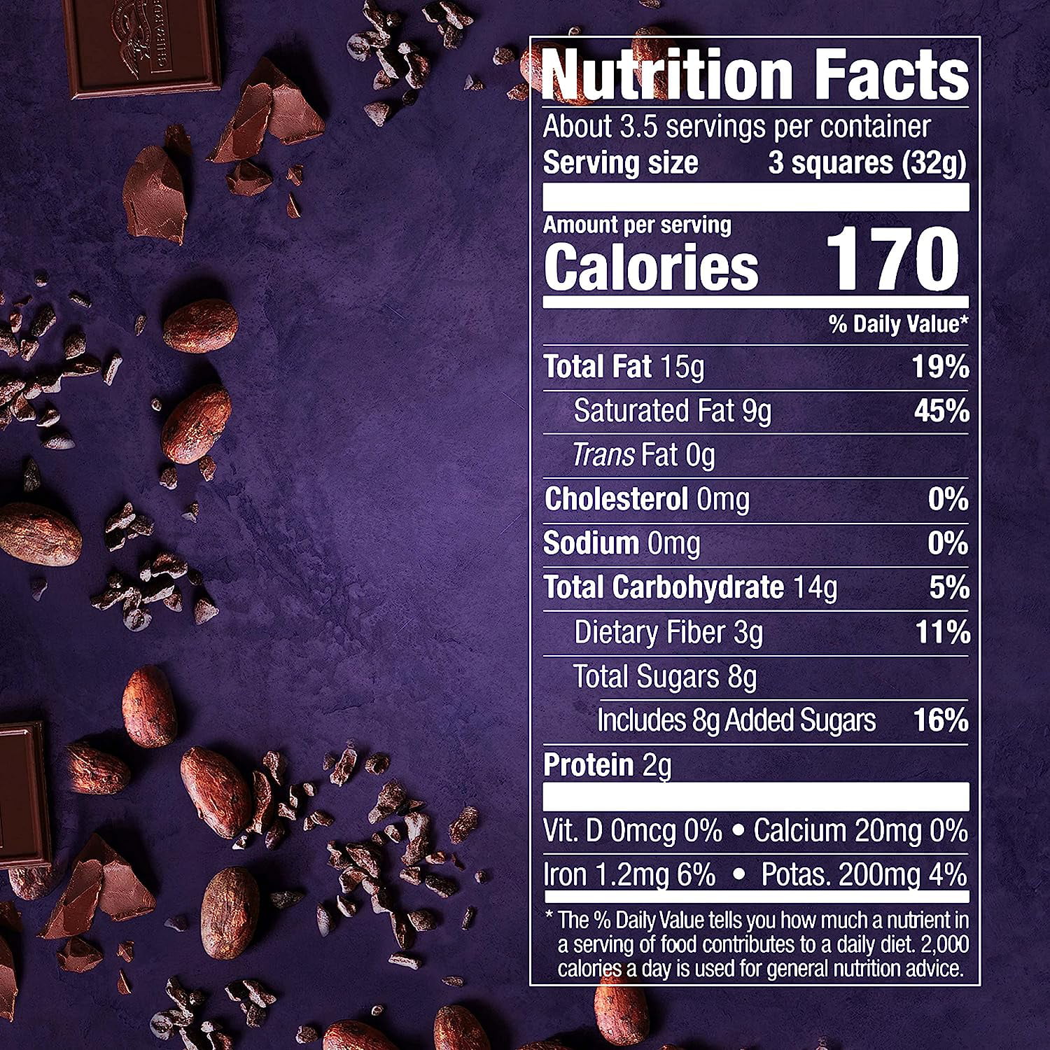 Ghiradelli Intense Dark Chocolate Squares, 72% Cacao Delight, (Pack Of 3)