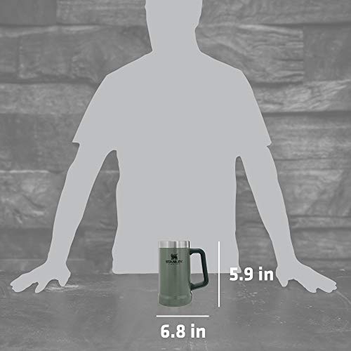 Stanley Stay-Chill Beer Stein 24 oz | Heavy Duty Big Grip Handle | Beer Tumbler Drink Cup, Holds 2 Cans | Insulated Stainless Steel Party Mug | BPA-Free | Azure