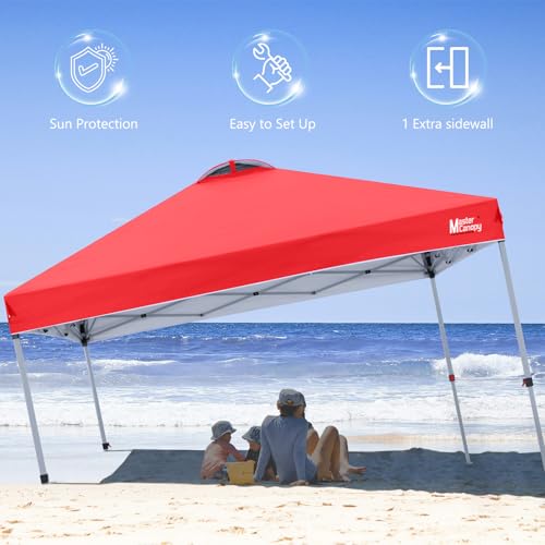 MASTERCANOPY Durable Pop-up Canopy Tent with 1 Sidewall (10'x10',White)
