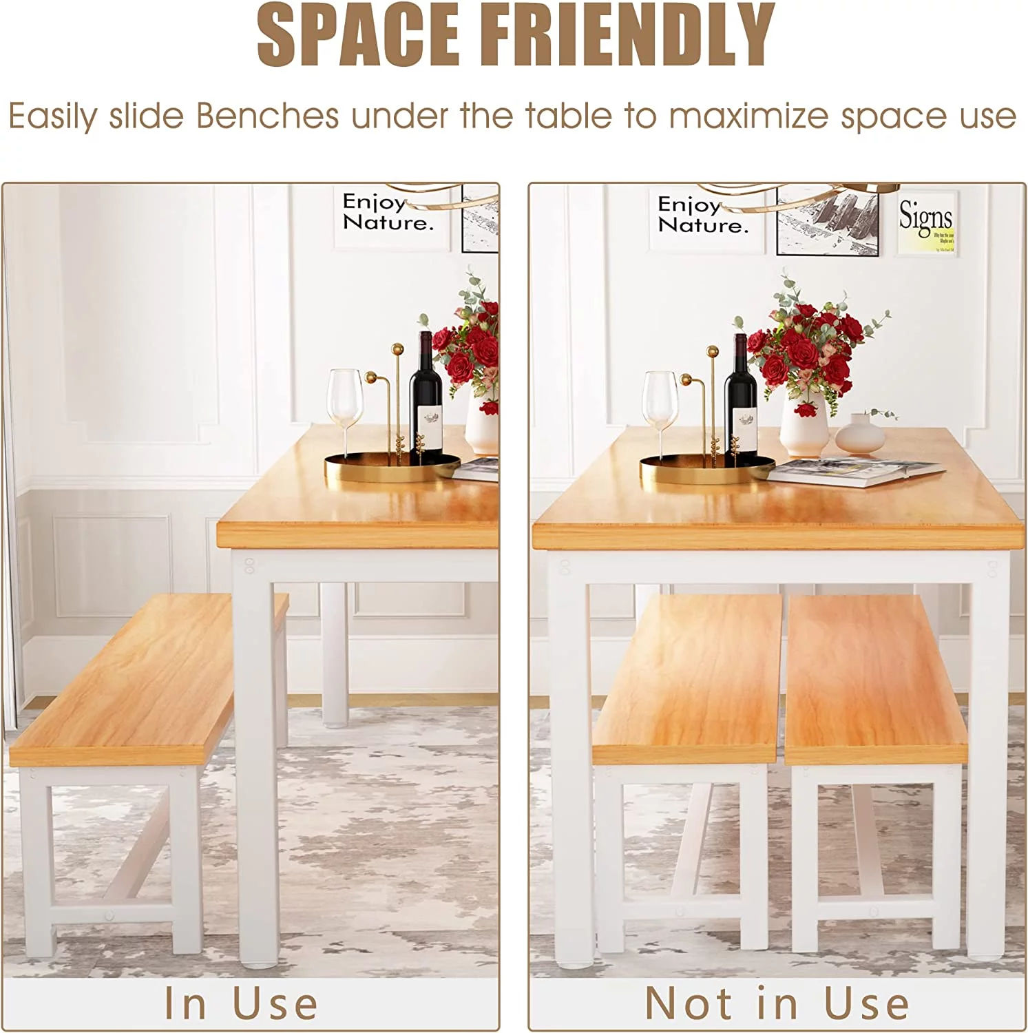 Recaceik 3 Piece Dining Room Table 28.7