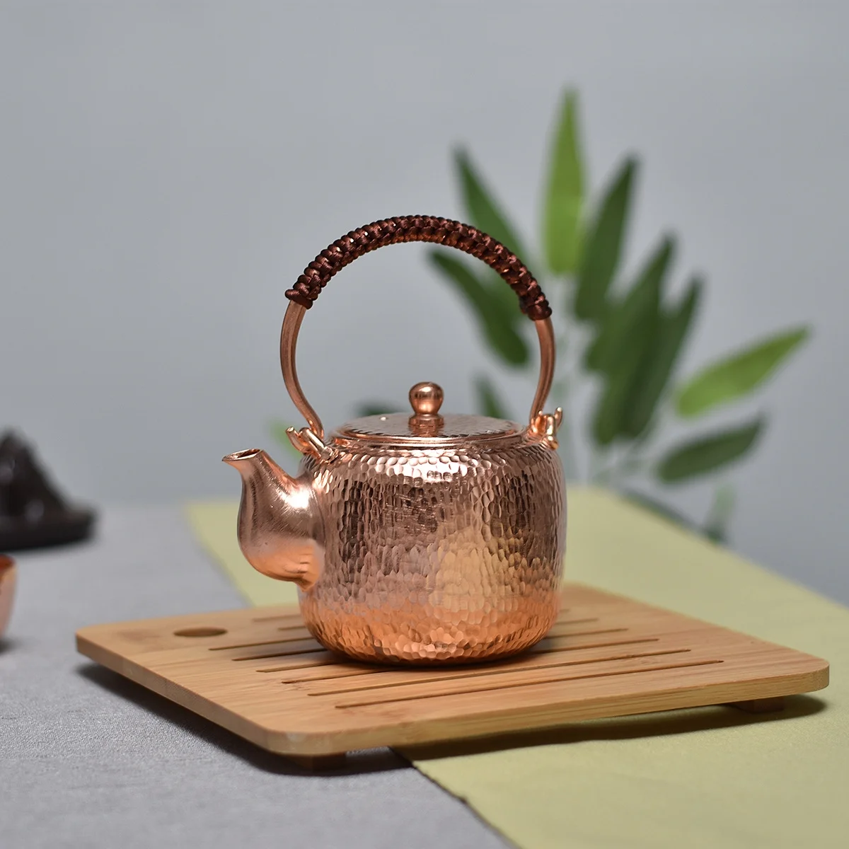 300ml Hand-made  Pure Copper Teapot  Lifting Beam Teapot Small Copper Pot Kung Fu Tea Set