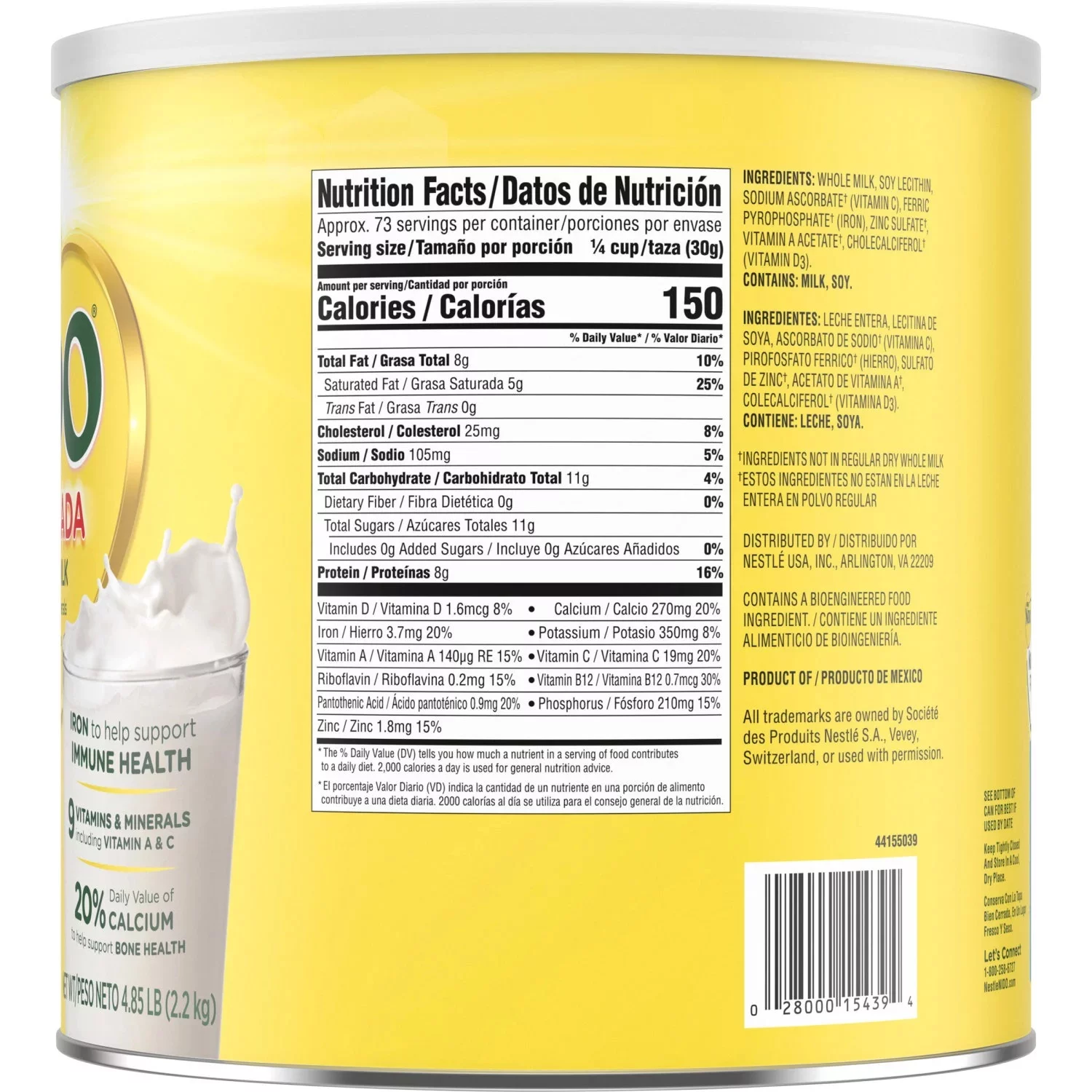 Nestle NIDO Fortificada Whole Milk Powder (4.85 lbs.)