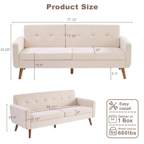 Tbfit L Shaped Couch Sofa, 80
