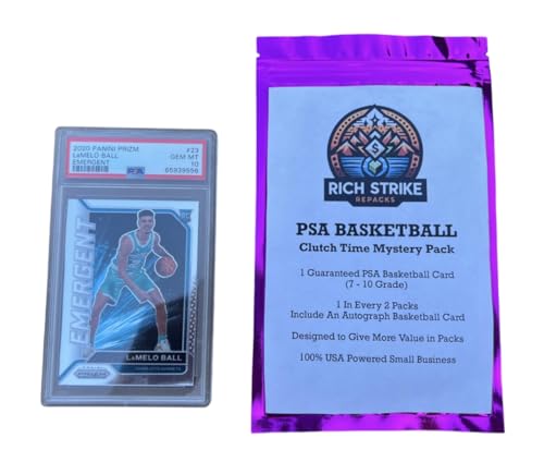 Rich Strike Clutch Time PSA Basketball Card Mystery Pack, 1 Auto in Every 2 Packs, 7-10 Grade