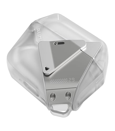 Aulumu A09 Geometric AirPods Pro 2 Case [2nd/1st Generation] with Lock | Protective Cover with Nylon Buckle | Alloy Armour | Compatible with Apple AirPods Pro(2023/2022/2019) - Gray