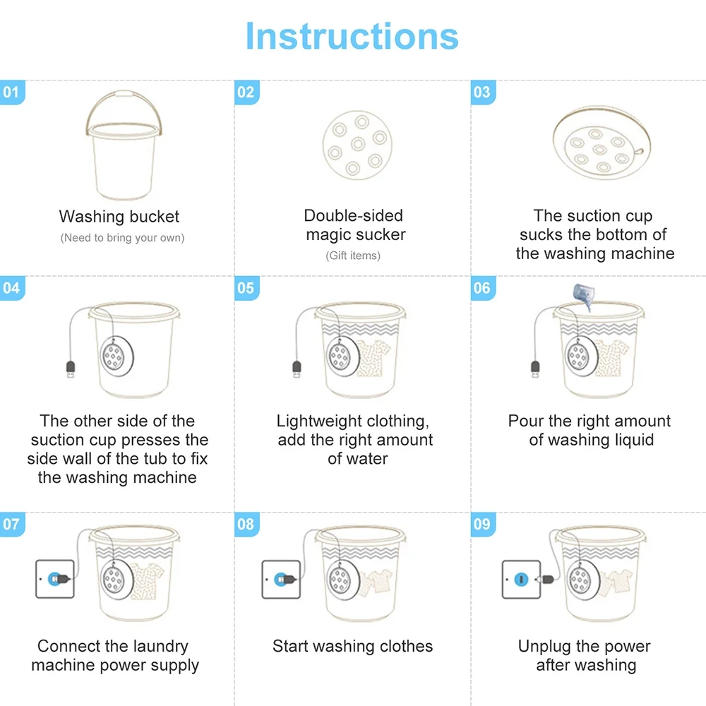 Anself Washing Machine Portable 1kg Laundry Rotating Washer for Travel, Home, and Business Trip