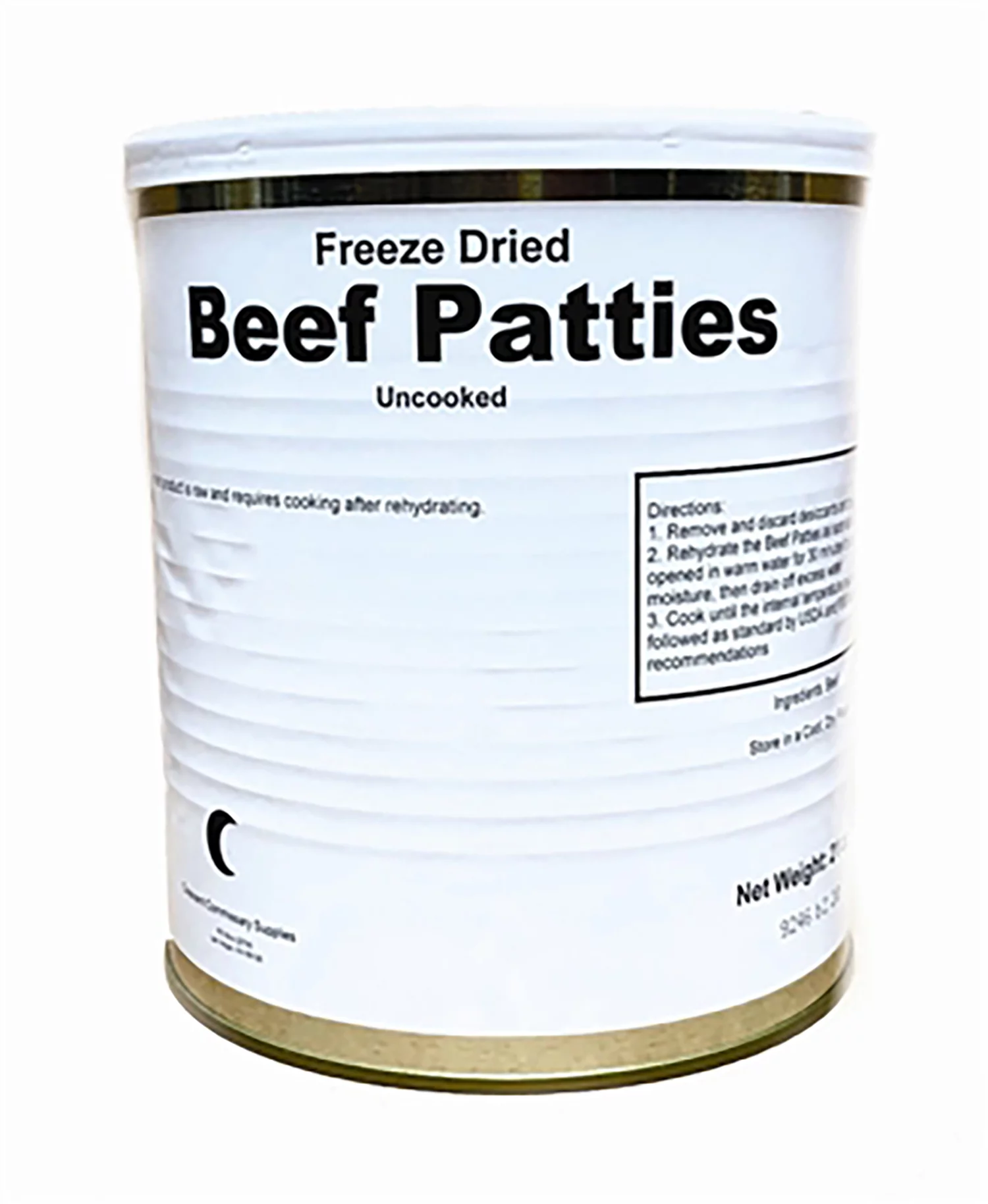 Military Surplus Freeze Dried Hamburger Ground Beef Patties Camping Emergency Food, 15-16 Thick Patties in a Can / #10 Can/25 Years Shelf Life -1 Can ✅