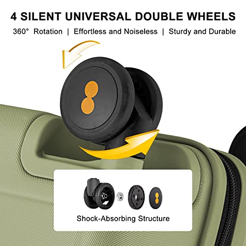 LEVEL8 Hard Shell Carry on Luggage Airline Approved, Carry-on Suitcases with Wheels, Lightweight Luminous Textured Hardside Travel Bag with Tsa Lock, 20 Inch, Black