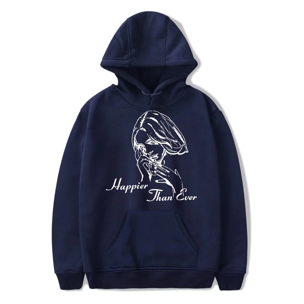 Billie Eilish Happier Than Ever Merch Hoodies Man/Woman Hip Hop Hoodies Fans Sweatshirts Printed Casual Clothes