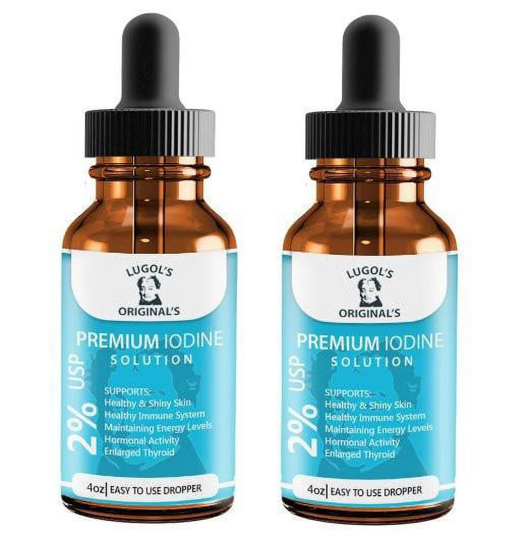 2% Lugols Iodine Solution Drops Thyroid Support Supplement 4 oz