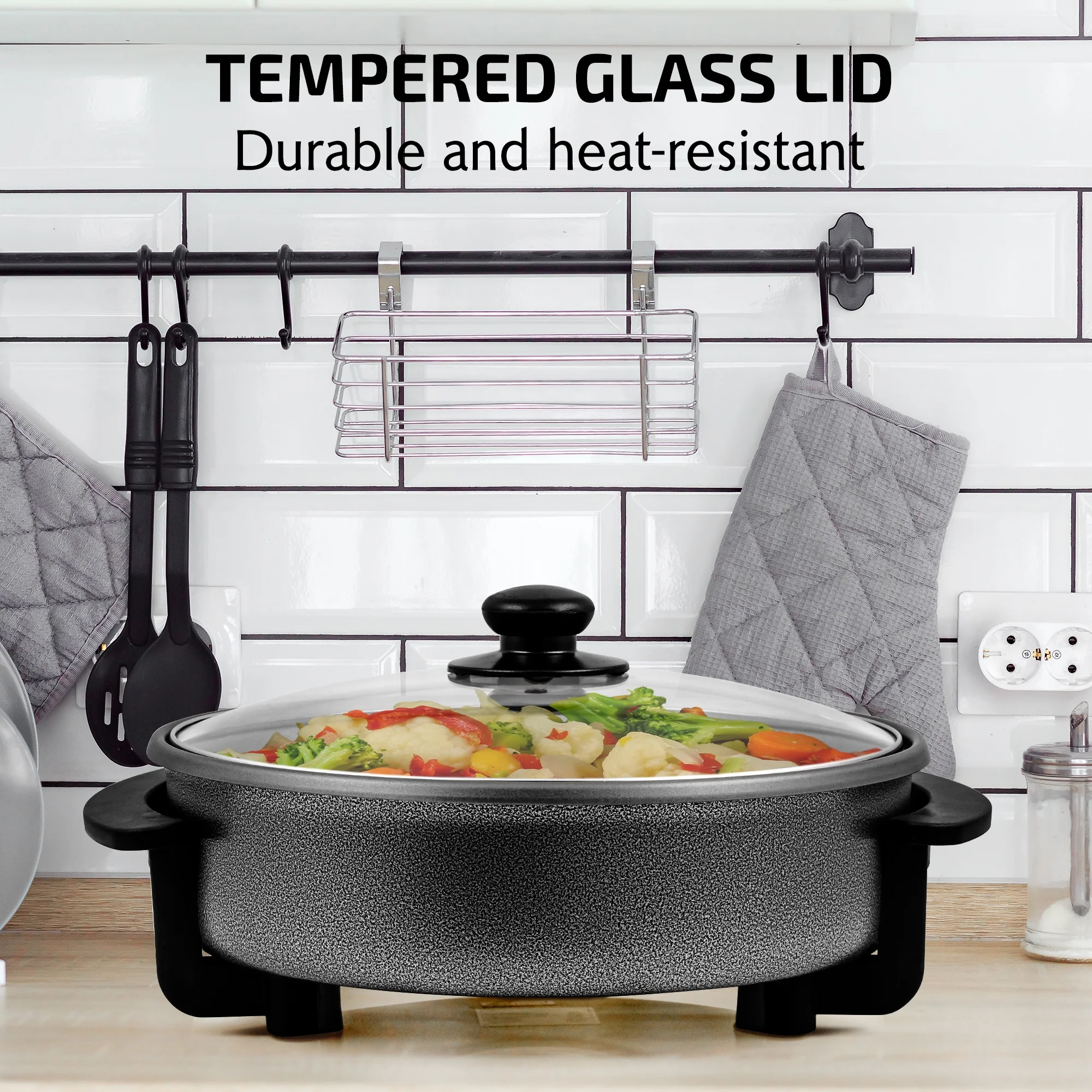 OVENTE Electric Skillet and Frying Pan, 12