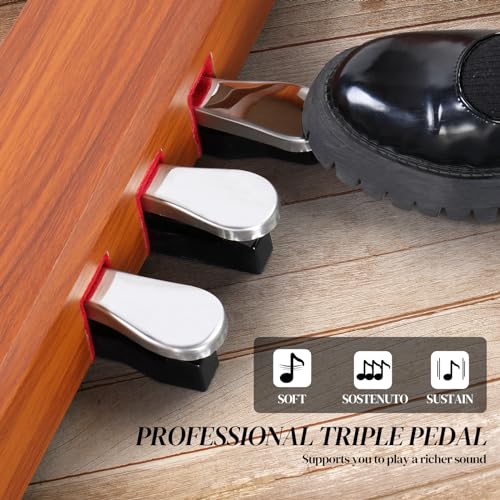 Ktaxon Digital Piano 88-Key Weighted Action Electric Piano with 3-Pedal Unit, Double Bluetooth, Split/Touch/Transpose Control Functions(Black)