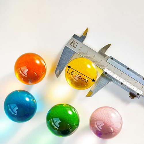 7 Colors 40mm Ice Cracked Balls Crystal Chakra Balls with LED Wooden Base Glass Healing Sphere Balls with Stand Night Light Decoration Quartz for Home Living Room