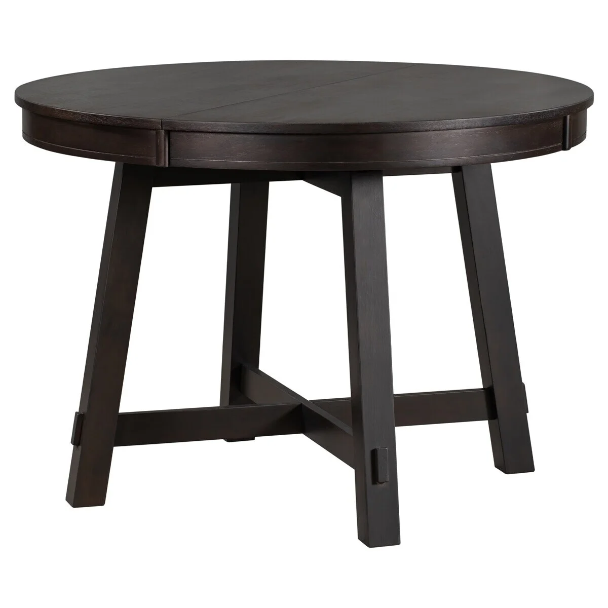 MERAX  Farmhouse Round Extendable Dining Table Espresso