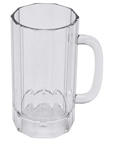GET Shatter-Resistant Plastic Beer Mug/Stein, 20 Ounce, Polycarbonate, 00087-PC-CL-EC (Set of 4)