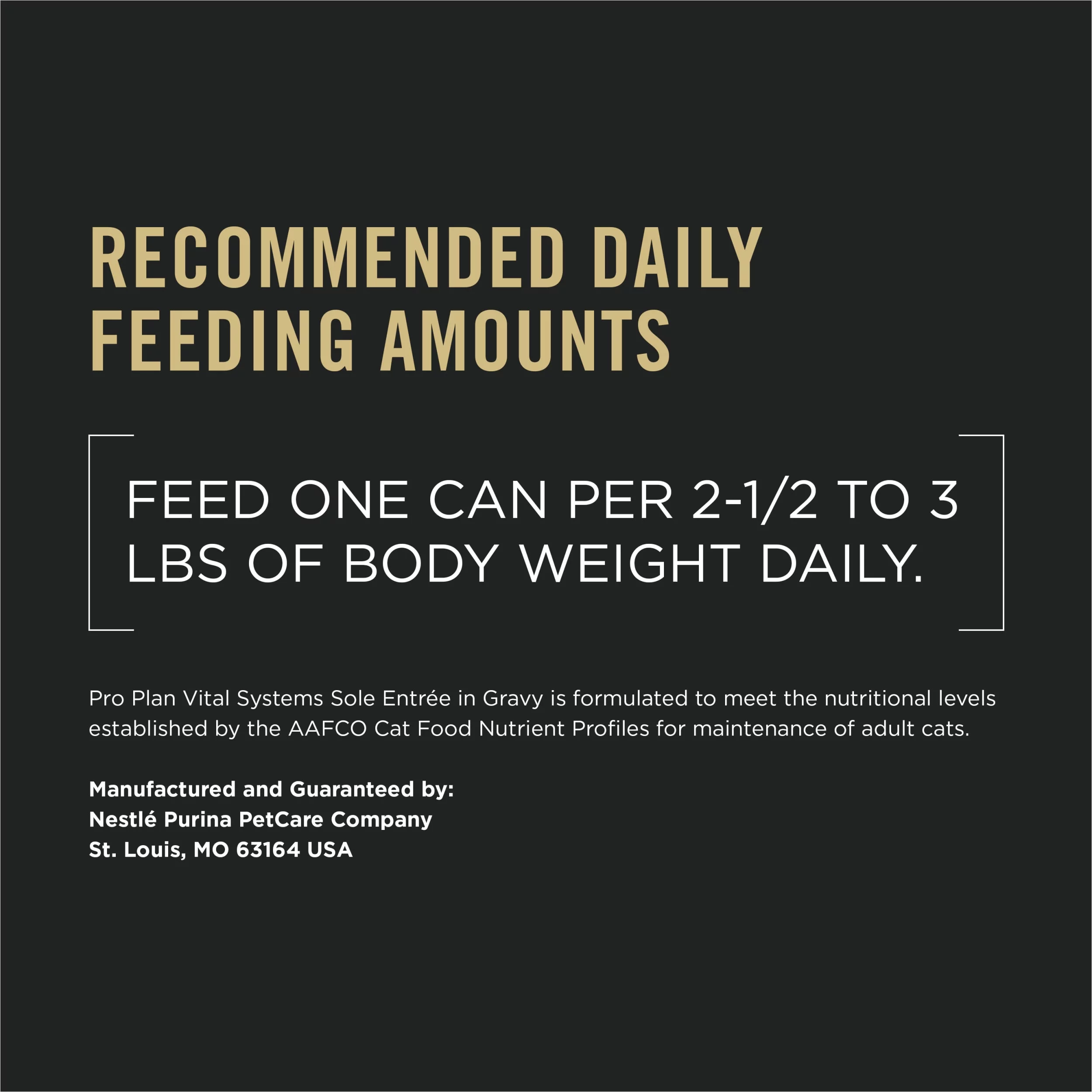 Purina Pro Plan Wet Cat Food Vital Systems Sole Entree in Wet Cat Food Gravy 4-in-1 Immune, Brain, Muscle and Vision - 3 oz. Can