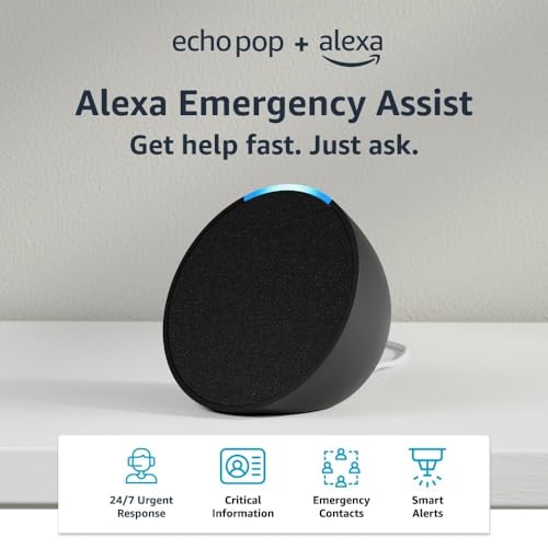 Amazon Echo Pop (newest model), Our smallest Alexa speaker, Fits in any room, Lavender Bloom