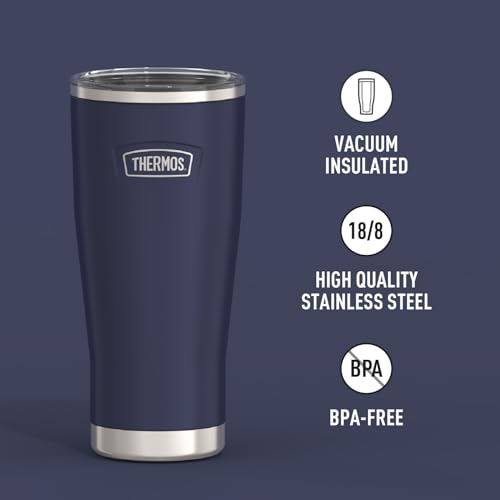THERMOS ICON SERIES, Stainless Steel Cold Tumbler with Slide Lock, 24 Ounce, Sandstone