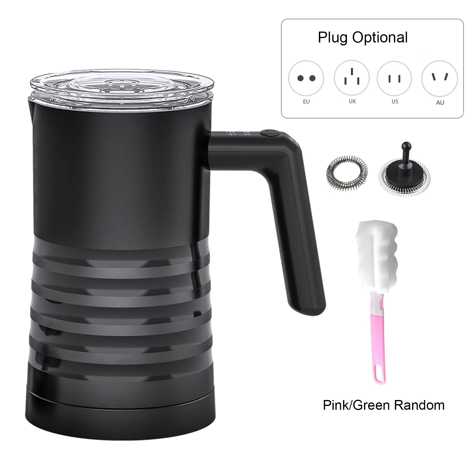 Shinysix Electric Milk Frother and Steamer 4 in 1, Non-Stick Interior, 580ml, Hot/Cold Stainless Steel Milk Foam Maker for Coffee/Hot Chocolate Milk/Latte/Cappuccinos