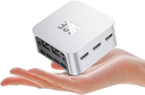 ACEMAGICIAN Mini PC Windows 11 Pro, 12th Alder Lake N95 8GB LPDDR5 256GB M.2 SSD Mini Desktop Computers, Micro Pc with 3 HDMI Support 4K UHD, Dual Gigabit Ethernet, 2.4G/5G WiFi/BT4.2