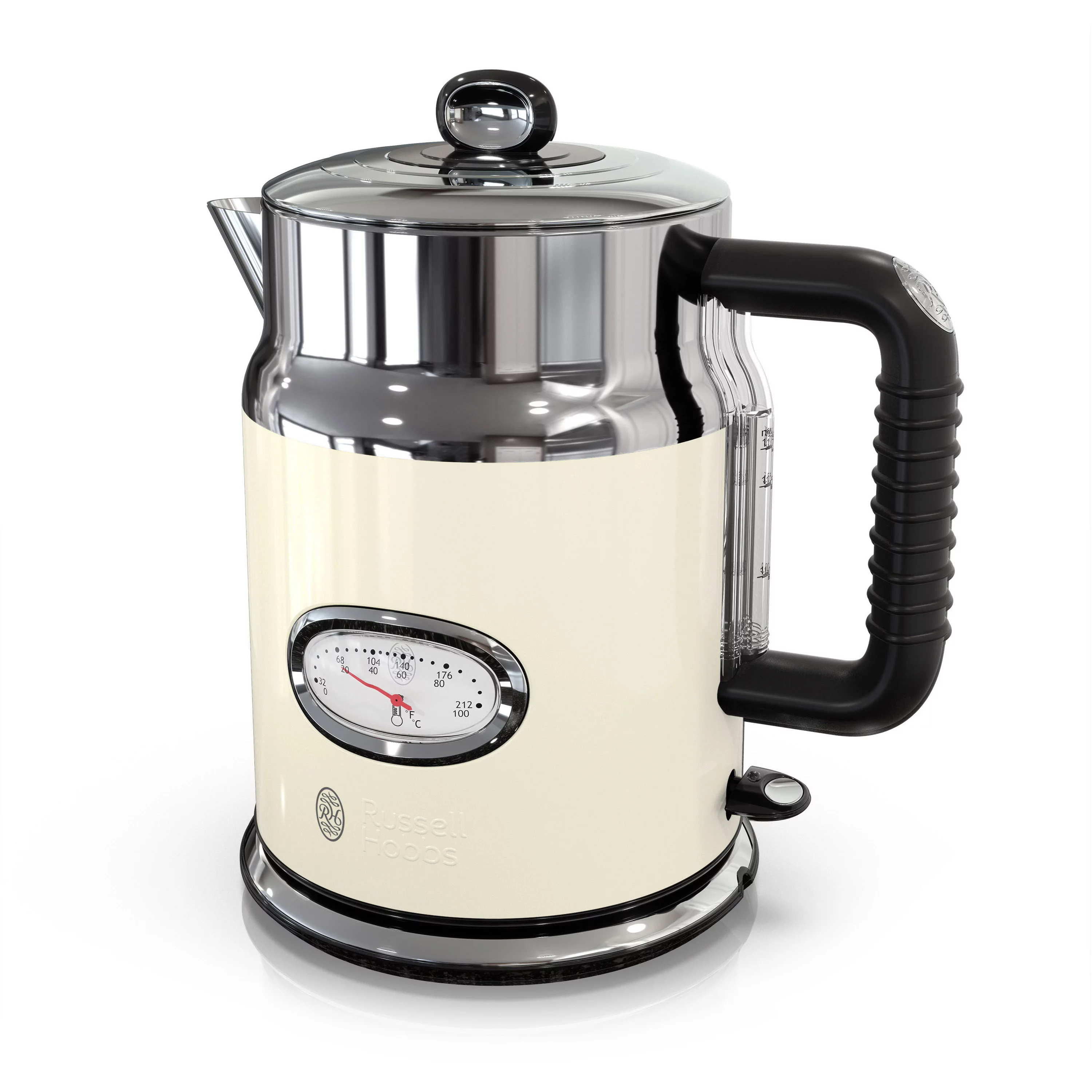 Russell Hobbs Retro Style 1.7L Electric Kettle, Cream, KE5550CRR