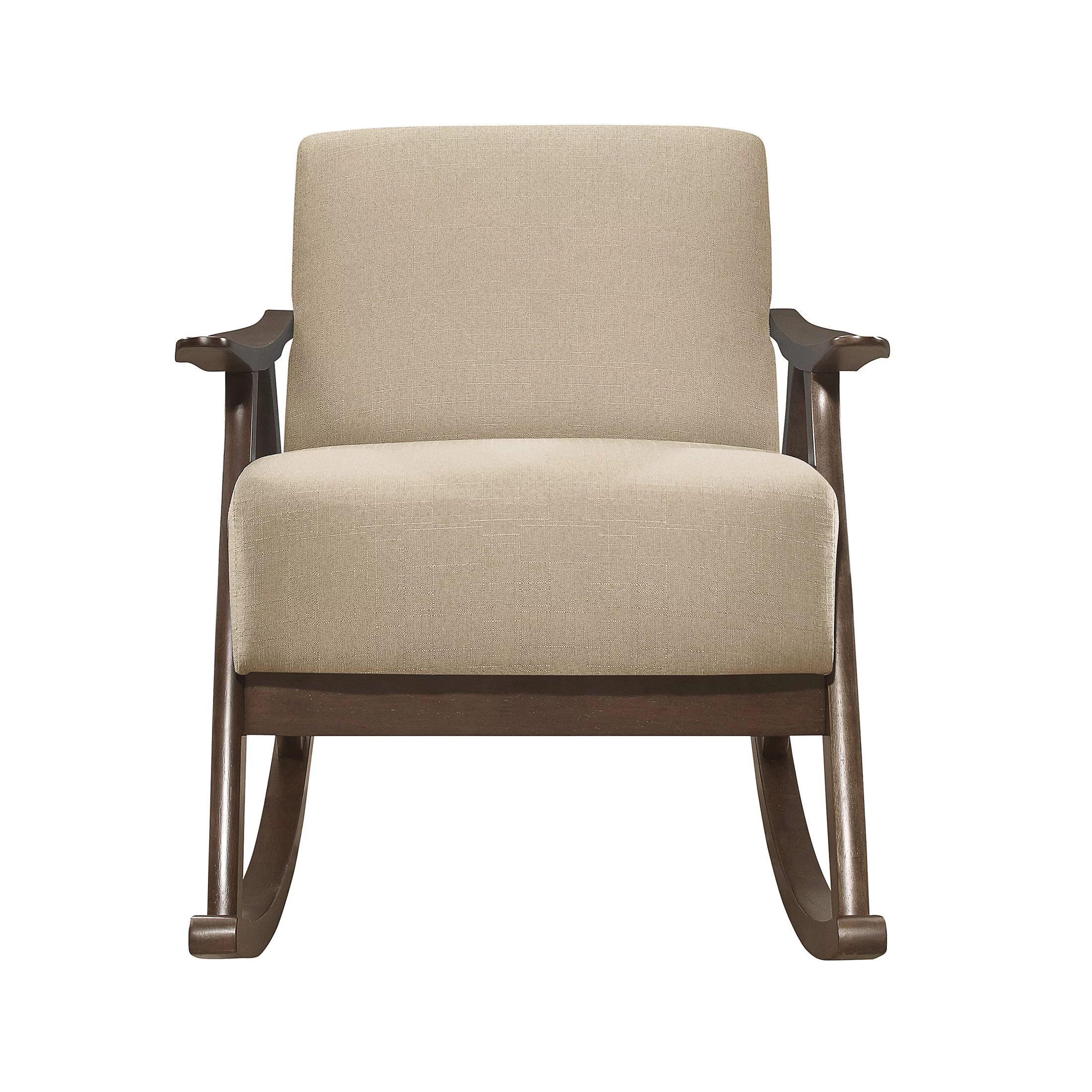 OakvillePark Hamilton Fabric Upholstered Rocking Chair, Light Brown
