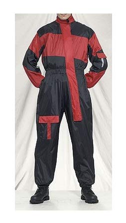 1 Piece Motorcycle Rain Suit Black/Red XL