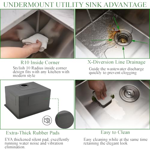 25 Inch Drop In Laundry Sink-Brovy 25