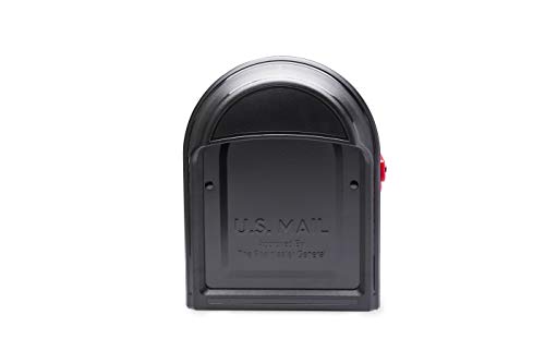Architectural Mailboxes Barrington Galvanized Steel Post Mount Mailbox, Compatibility Code F, 7900-1B-R-10, Black, Large Capacity