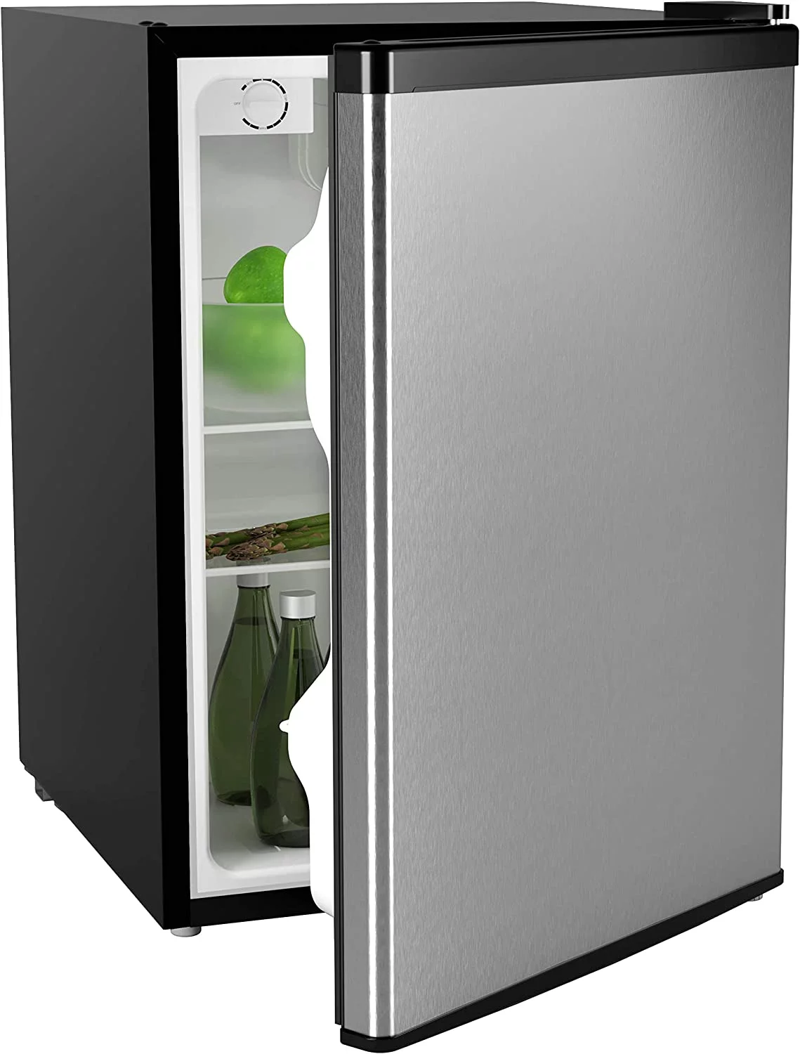 Mini Fridge - 2.4 Cubic Feet Under Counter Refrigerator with Small Freezer - Drinks Healthy Snacks Beer Storage for Office, Dorm or Apartment with Removable Glass Shelves