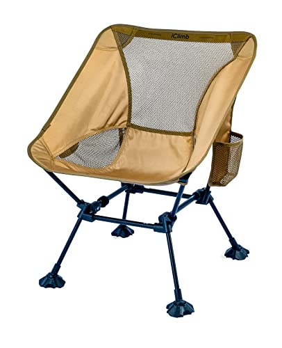 iClimb Ultralight Compact Camping Folding Beach Chair with Anti-Sinking Large Feet