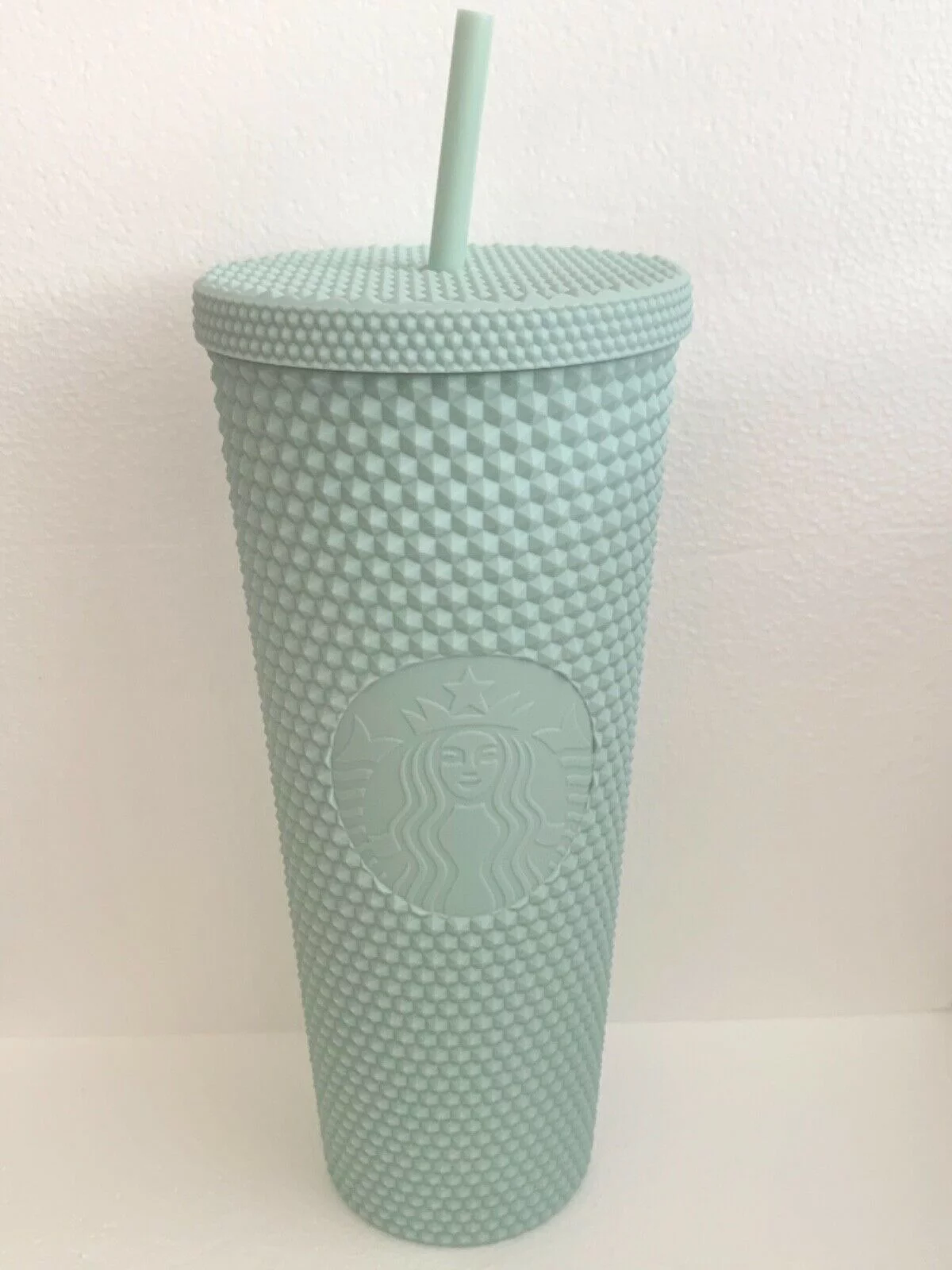 Starbucks 2021 Christmas Holiday Studded Matte Mint Green Tumbler Cold Cup, Venti 24 oz