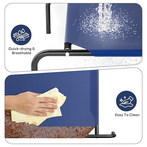 Elevated Dog Bed for Large Dogs,Raised Dog Cots,Indoor & Outdoor Cooling Waterproof Pet Hammock with Washable Breathable Mesh,Blue 50in