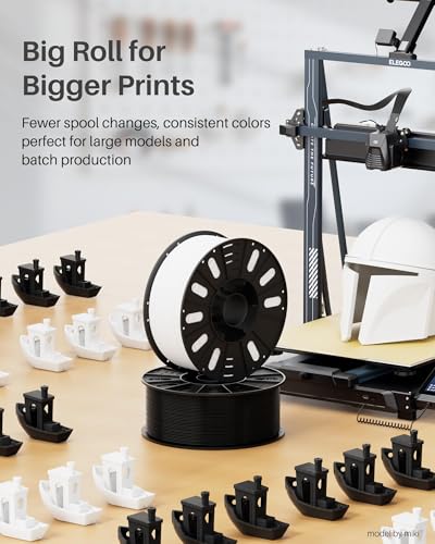 ELEGOO PLA Filament 1.75mm Bundle 4KG, 3D Printer Filament Dimensional Accuracy +/- 0.02mm, 4pcs 1kg Spool(2.2lbs) Fit Most FDM 3D Printers (Black, White, Dark Blue, True Red)