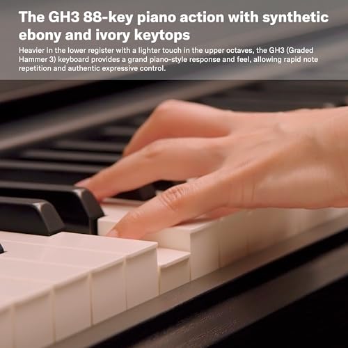 Yamaha Arius, 88-Key Weighted Action Digital Beginner and Intermediate Players, Dynamic Response, Grand Piano Sound, 3-Pedal Unit, Upright Design, Bench Included, Dark Rosewood (YDP105R)