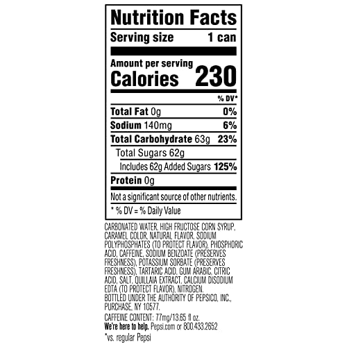 Pepsi Draft Cola, 13.65 Fl Oz Cans, Pack of 4