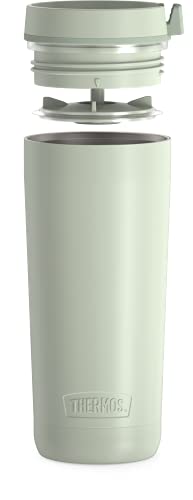 THERMOS ALTA SERIES Stainless Steel Tumbler 18 Ounce, Matte Steel/Espresso Black