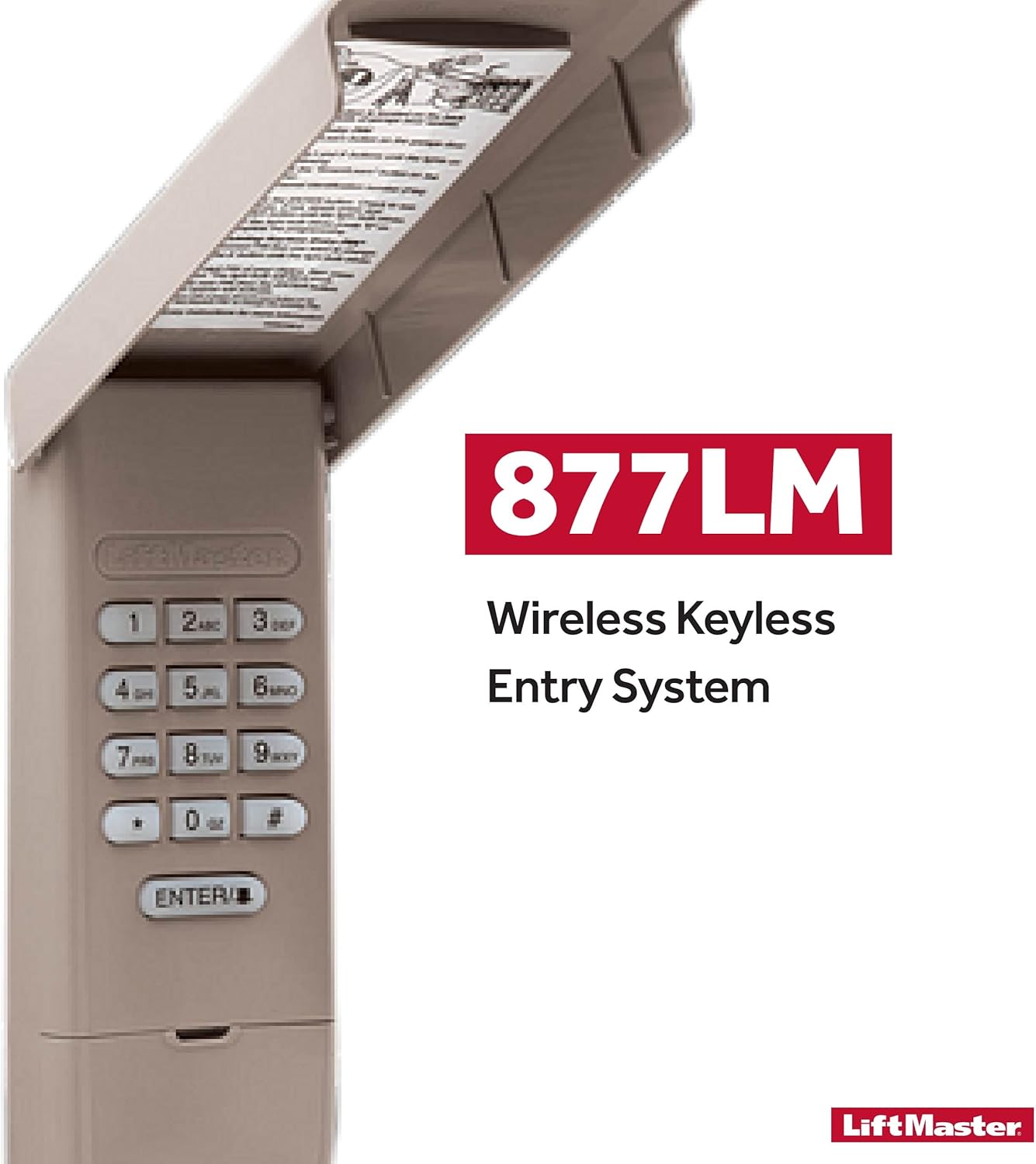 LiftMaster 877LM Wireless and Keyless Entry Keypad for Garage Door Openers and Gate Opener