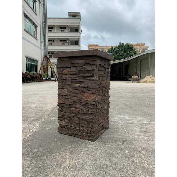 NextStone Country Ledgestone 30 in. x 16 Faux Polyurethane Stone Column Siding Wrap