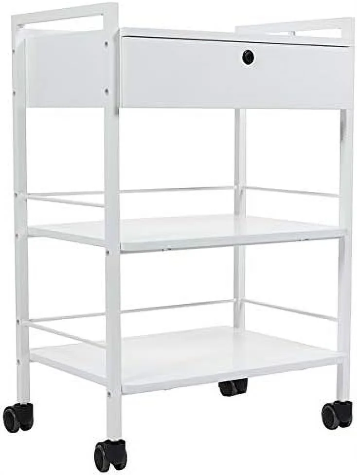 Pro Medical Dental Mobile Utility Cabinet & Cart With Steel Frame And One Drawer