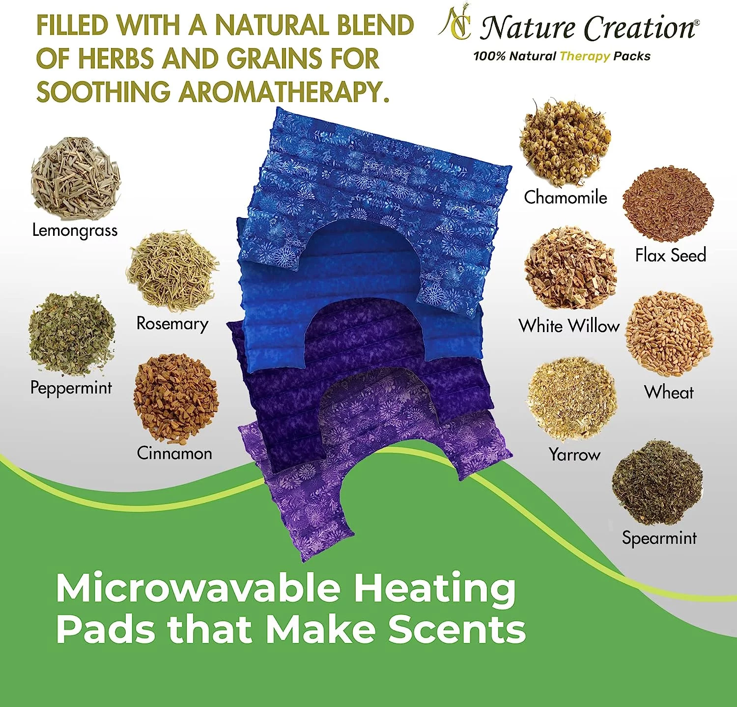 Nature Creation 10019-BLU Shoulder Wrap Herbal Hot and Cold Pack - Blue