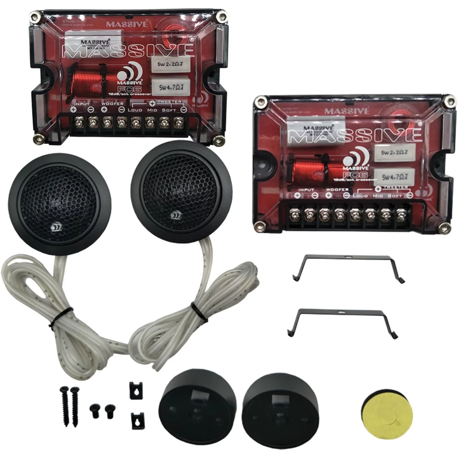 Massive Audio FC6 FC Series 6.5-Inch 150-Watt-RMS 2-Way Component Kit Speakers