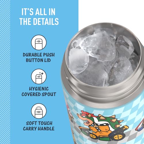 THERMOS FUNTAINER 16 Ounce Stainless Steel Vacuum Insulated Bottle with Wide Spout Lid, Apricot