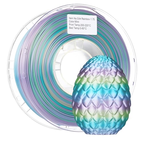 Rainbow 3D PLA Printer Filament 1.75 mm, Matte 3 D PLA Printing Print Filament +/-0.03mm, 1kg/2.2lbs